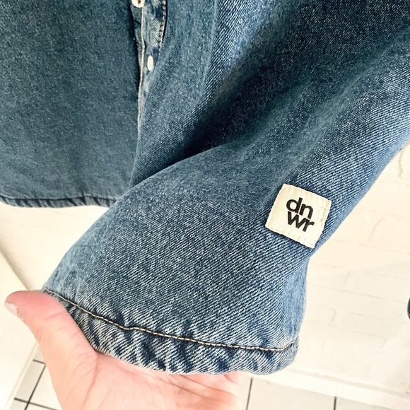 Zara Men’s Denim Trucker Jacket Fleece Jean lined mid wash Relaxed fit XL - Picture 9 of 16